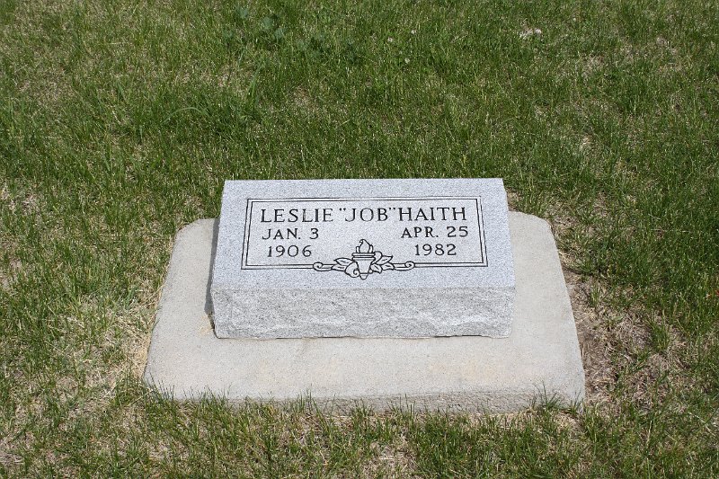 Leslie 'Job' Haith Grave Photo